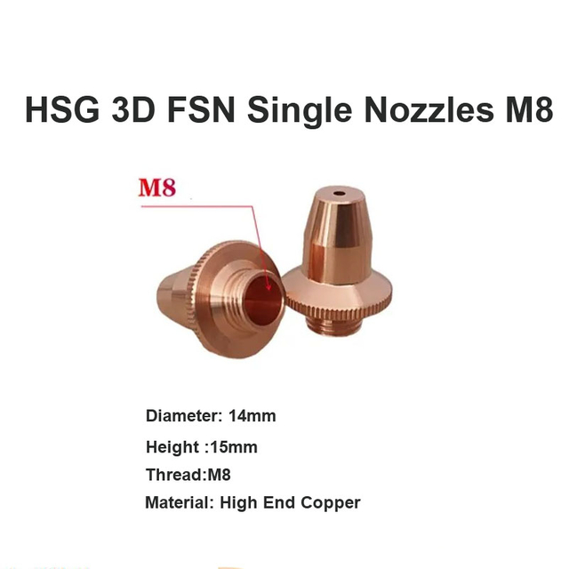 Đầu phun đơn HSG 3D FSN M8 