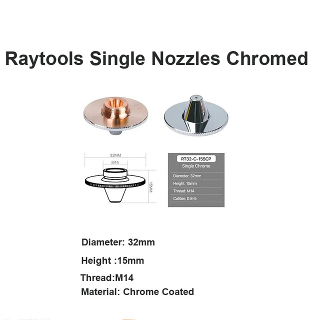 Raytools Single Nozzles Chromed RT32-C-15SCP