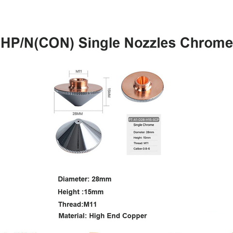 HP/N(CON) Single Nozzles Chrome 
