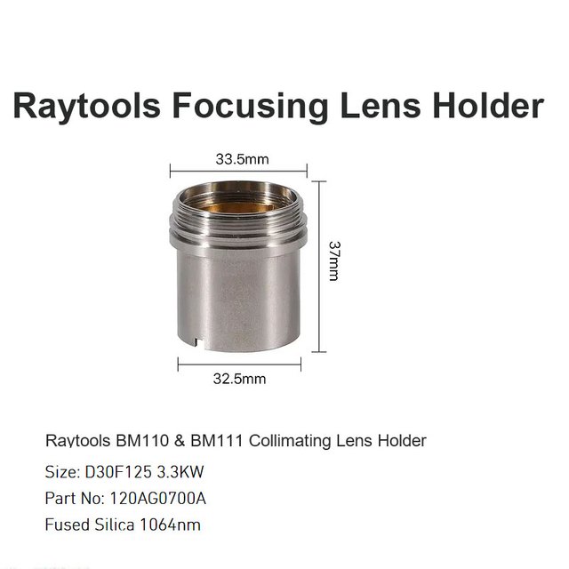 Raytools BM110 & BM111 Collimating Lens Holder D30 F125 3.3KW