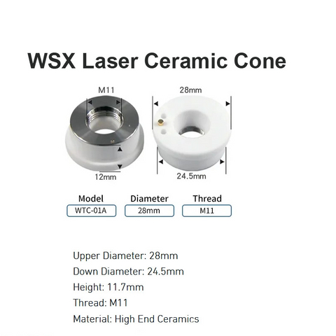 Wsx laser gốm hình nón D28mm